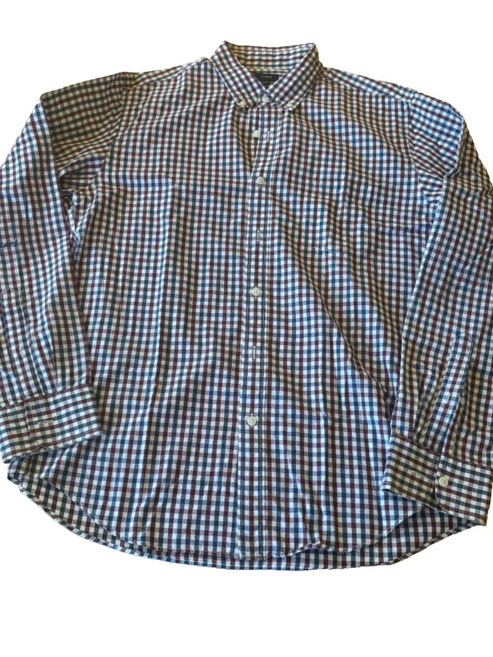 Lot of 3 J Crew Button Down Long Sleeve Plaid Mens Dress Shirts